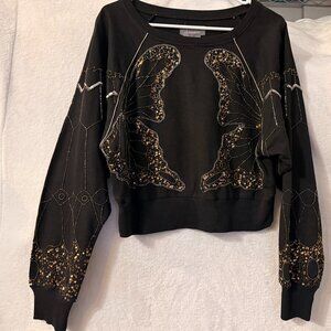 Beautiful, sparkling butterfly beading sweatshirt